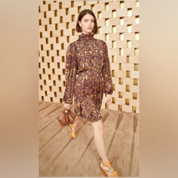 Ulla Johnson Dresses & Skirts - Ulla Johnson New York Wilhemina Gathered Printed Dress Purple Beige Celestial P